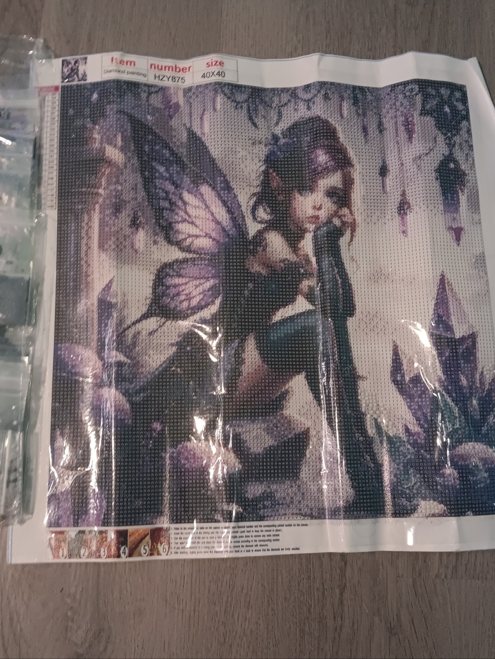 Purple Fairy Diamond Art Painting Kit Canvas 40x40